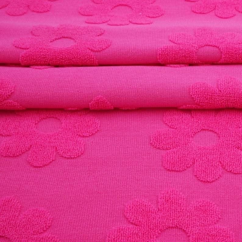 Jacquard daisy poly spandex